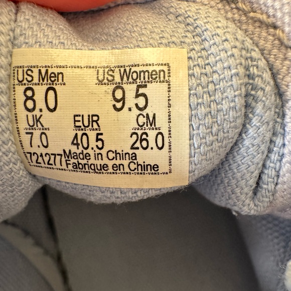 Old Skool Pastel Mono Shoe “Dusty Blue” size Women’s 9.5/Men’s 8 - Picture 4 of 7